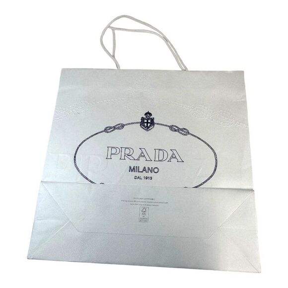 Prada Milano DAL 1913 White Shopping Bag 16X15 Luxury Tote Gift Bag Authentic - Picture 3 of 5
